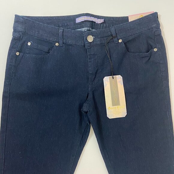 Boom Boom Jeans Boot Cut Women's Size 15 (33 x 32) Mid Rise Dark Wash NWT - Picture 3 of 8